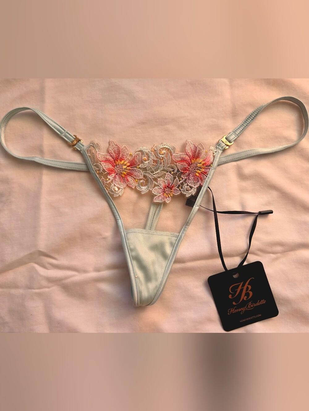 NWT Honey Birdette Amelie Mint Thong / G-String - Size Small